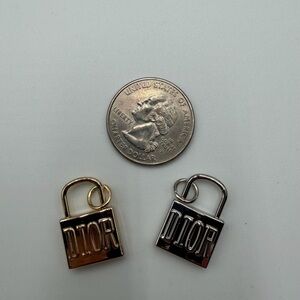 Dior Gold and Silver Padlock Charms